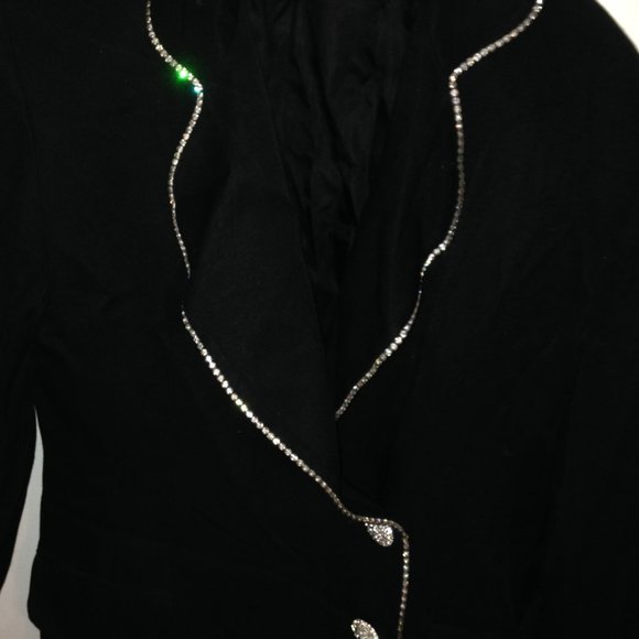 Black Solini Rhinestone-Trimmed Black Jacket - Picture 6 of 9